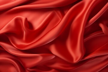 Gorgeous Scarlet Satin Fabric Background with Elegant Drapery