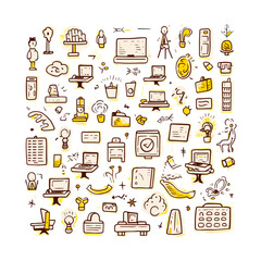 Vector marketing and management office icons © singgih