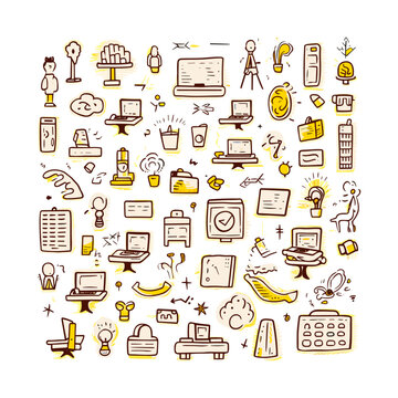 Vector marketing and management office icons
