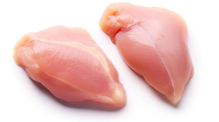 Fresh chicken meat isolated on white background. Generative Ai