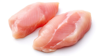 Fresh chicken meat isolated on white background. Generative Ai