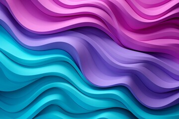 Cheerful 3D Textured Background: Layers of Colorful Paper in Turquoise Blue and Purple