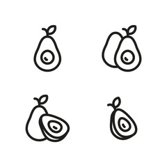 avocado outline icon fruit and vegetable