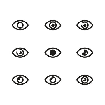 Eye icon vector. Vision icon symbol isolated. Stroke vector illustration on a white background.
