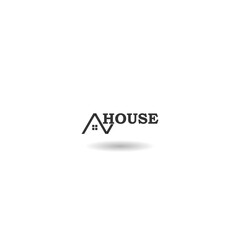 Roof house business logo  icon with shadow
