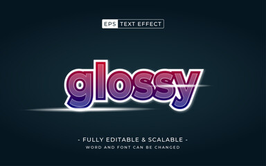Glossy 3d editable text effect style