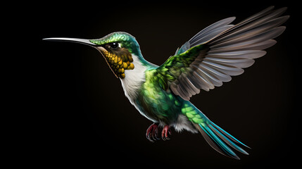 Graceful hummingbird, realistic yet endearingly fluffy