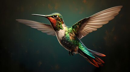 Fototapeta premium Graceful hummingbird, realistic yet endearingly fluffy