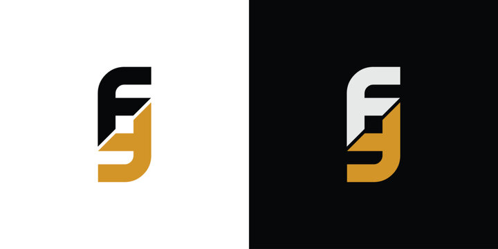 Simple and unique letter FG initials logo design