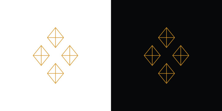 Modern and luxurious diamond X logo design - Powered by Adobe
