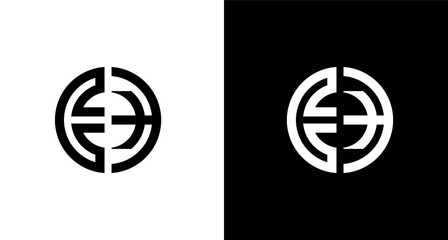 Letter E logo monochrome design template. Abstract Letter E Linked Logo