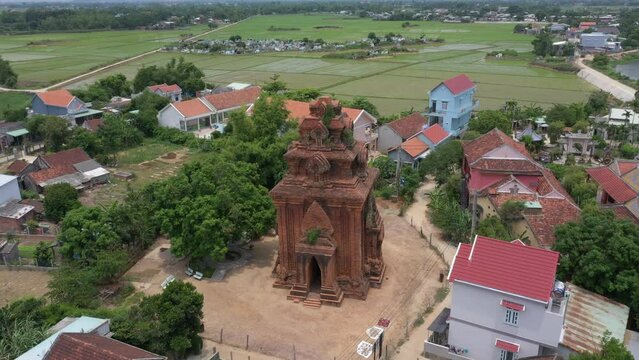 ancient Temple in Binh Dinh, Vietnam, cham tower Binh Lam Hindu temple ,indian god goddesses