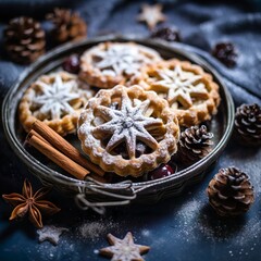 Fototapeta premium christmas cookies with cinnamon and anise