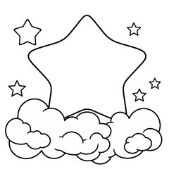 star black and white vector illustration for coloring book