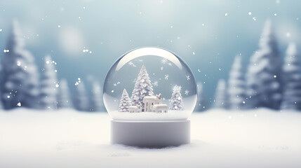 Fototapeta na wymiar snow globe with christmas lights