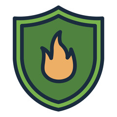 Fire Prevention Security filled line icon