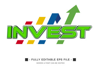 Invest label with text effect editable