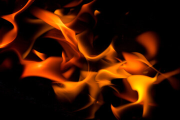 abstraction of flames on black background