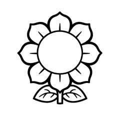 Flower black and white vector illustration for coloring book