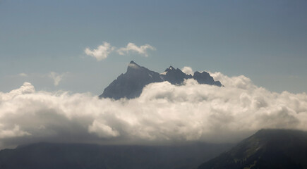 Mountain Peak Obscured By Clouds