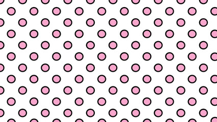 White seamless background with pink dots
