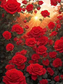 beautiful red rose flower for valentines day wish and romantic flower © AHMAD