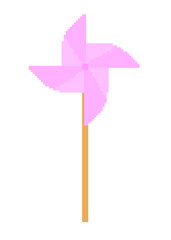 Pixel art pink origami windmill