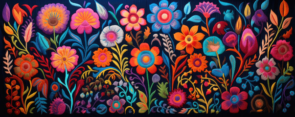 hispanic textile pattern. - obrazy, fototapety, plakaty