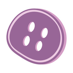 Knitting button icon flat vector. Wool knit. Winter fashion isolated