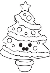 Christmas tree cute, christmas character  svg