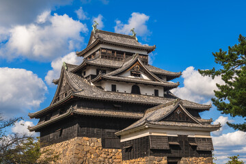 Main keep of Matsue castle located in Matsue city, Shimane, japan - obrazy, fototapety, plakaty