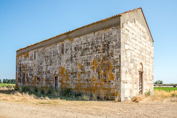 Fototapeta na wymiar View at the Ancient church of Saint Parteo near Luccian - Corsica - France