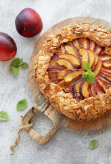 Homemade  galette with peaches.