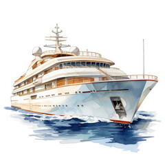 Naklejka premium luxurious boat ship Illustration, Generative Ai