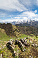 Panoramic view of the Caucasus mountains