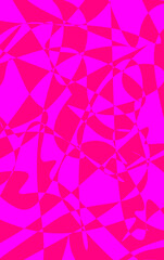 Fototapeta premium Illustration of futuristic chaotic shapes and lines of coral pink and rose pink pattern