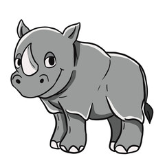Obraz na płótnie Canvas Cartoon rhino 
