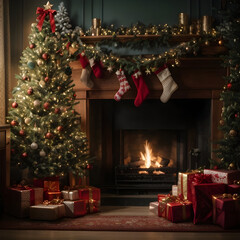 Fototapeta na wymiar christmas tree with gifts