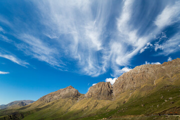 Panoramic view of the Caucasus mountains