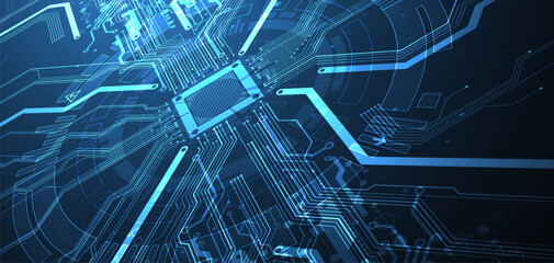 Abstract background on technological and scientific topics. CPU concept.