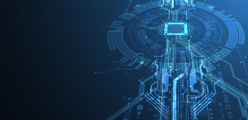 Abstract background on technological and scientific topics. CPU concept.