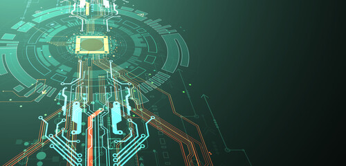 Abstract background on technological and scientific topics. CPU concept.