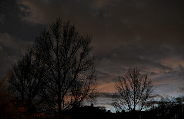 Obraz premium Evening sky over Berlin-Prenzlauer Berg.