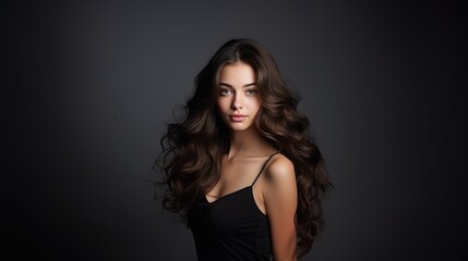 Fototapeta na wymiar Woman With Stunning Long Hair . Сoncept 1. Long Hair Care And Styling Tips 2. Benefits Of Long Hair Vs. Short Hair 3. Popular Hairstyles For Long Hair 4. How To Achieve Healthy, Shiny Long Hair