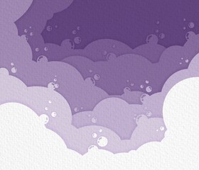 purple cloud paper cut background