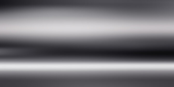 Silver foil background. Metal textured shiny gradient. Stainless glossy surface with reflection. Realistic chrome backdrop