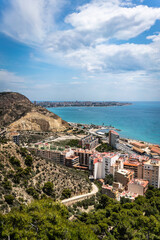 Fototapeta na wymiar Alicante's coast seen from Santa Barbara castle