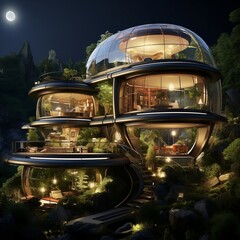 An futuristic house in futuristic style