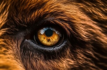 Bear eye closeup macro. Russian wild. Generate Ai