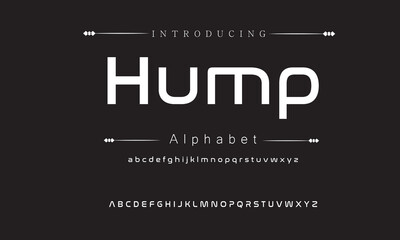 Hump Modern Bold Font. Sans Serif Font. Regular Italic Uppercase Lowercase Typography urban style alphabet fonts for fashion, sport, technology, digital, movie, logo design, vector illustration